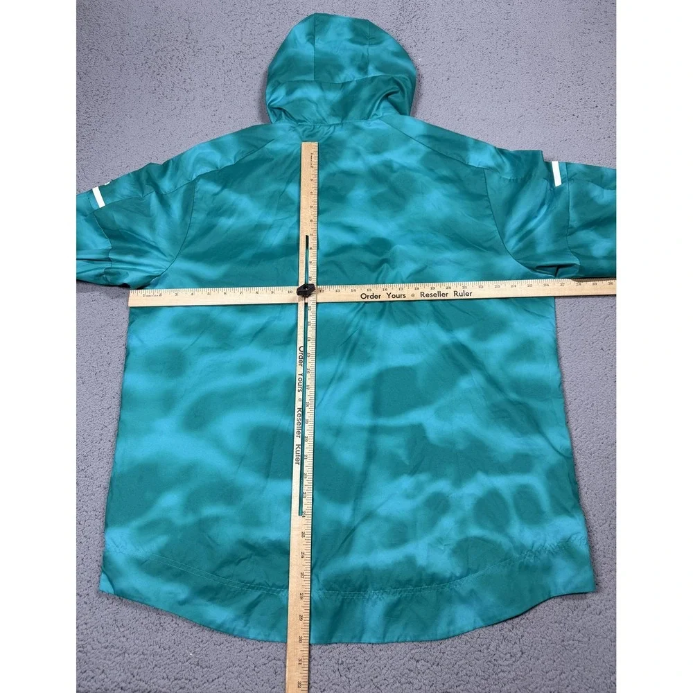 Adidas Parley Jacket Mens XL Green Hooded Full Zip Tie Dye Running Windbreaker